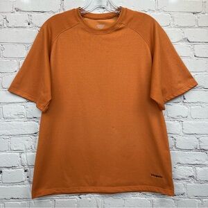 Patagonia Capilene Crew Short Sleeve Outdoor Performance Shirt Burnt Orange Sz M
